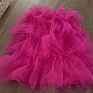 Vibrant Pink Layered Tulle Dress